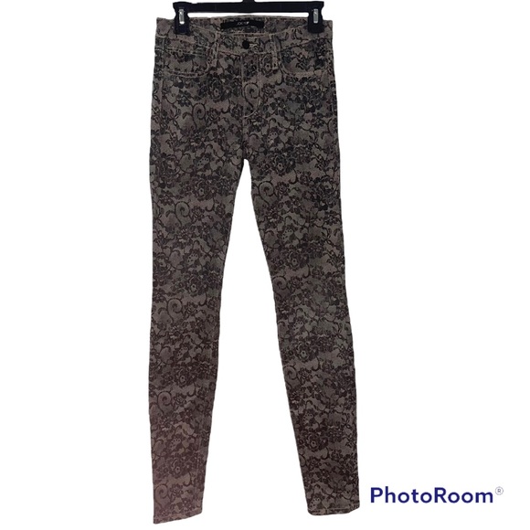 Joe’s Skinny Jeans Chantilly Lace Blush Print Skinny Printed Jeans - Size 26 - Picture 2 of 11